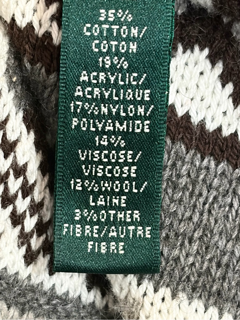 Vintage Ralph Lauren LRL Fair Isle Wool Funnel Neck Sweater XS - Picture 10 of 11